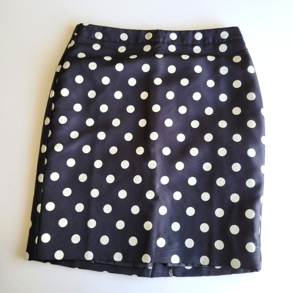 LOFT Navy polkadot skirt